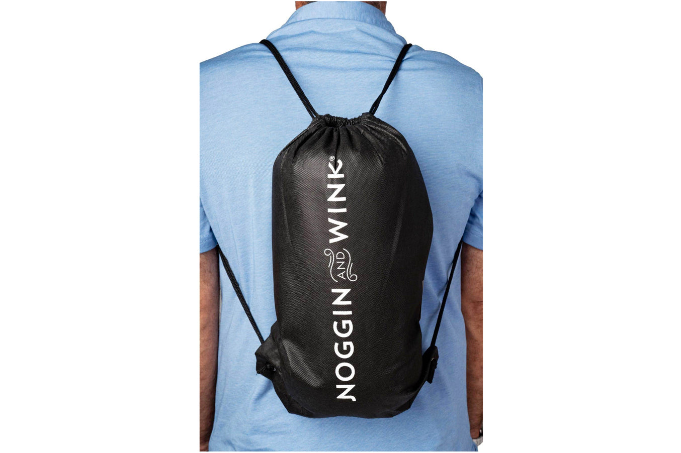 Noggin & Wink Plush On the Go Ventilated Memory Foam Travel Pillow for All Sleep Positions - Premium Hypoallergenic Compact Pillow with Drawstring Carry Bag