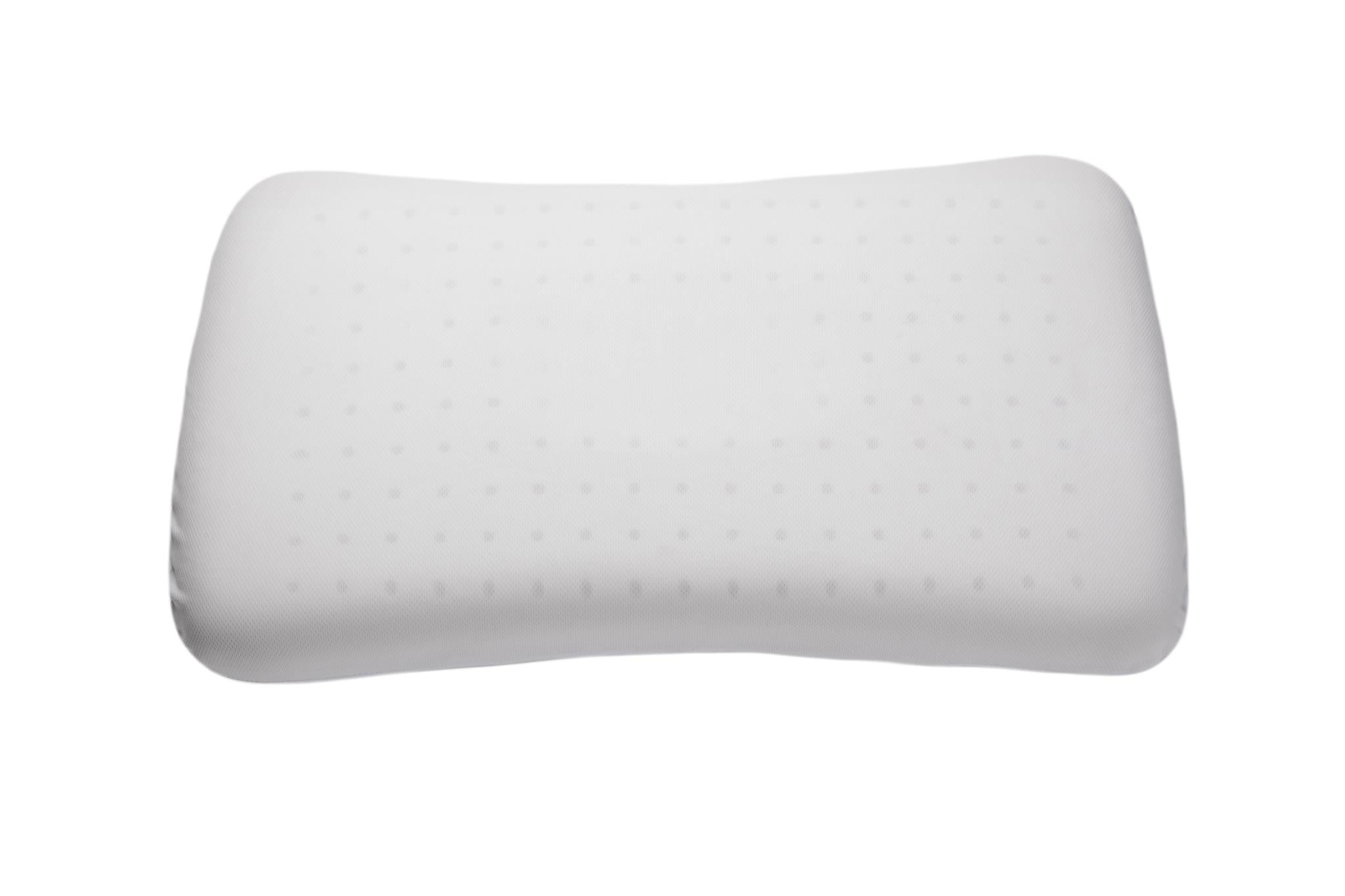 Noggin & Wink Plush On the Go Ventilated Memory Foam Travel Pillow for All Sleep Positions - Premium Hypoallergenic Compact Pillow with Drawstring Carry Bag